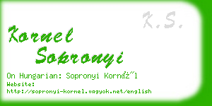 kornel sopronyi business card